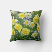 春のラッパスイセンのプリントの投球のクッション クッション (裏面)