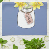 春のラッパスイセン キッチンタオル (折り畳み)