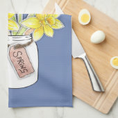 春のラッパスイセン キッチンタオル (四つ折り)