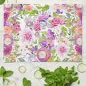 春のラナンキュラスとバラ キッチンタオル (折り畳み)