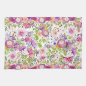 春のラナンキュラスとバラ キッチンタオル (横)