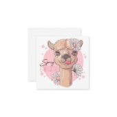 春のラマ ノートカード (正面/裏面インサイチュ)