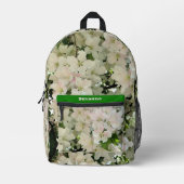 春のリンゴの花の開花 カスタマイズ プリントバックパック (正面)