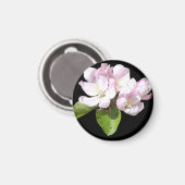 春のリンゴの花 フリッジマグネット 丸型 マグネット (正面/裏面)