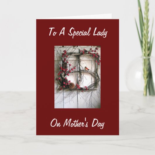 春のリース母の日 カード (正面)