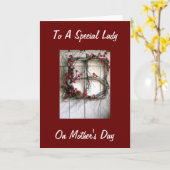 春のリース母の日 カード (黄色い花)