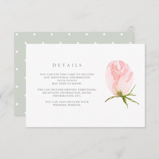 春のリース|の水彩画の花の結婚式の詳細 エンクロージャーカード (正面/裏面)