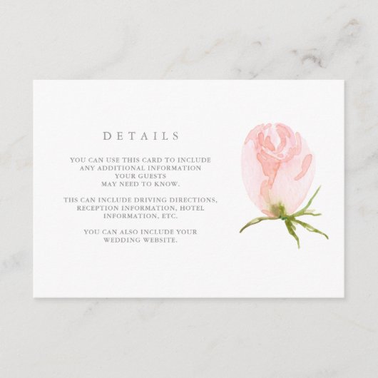 春のリース|の水彩画の花の結婚式の詳細 エンクロージャーカード (正面)