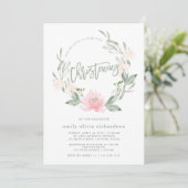 春のリース|の水彩画の花の《キリスト教》洗礼式や命名式 招待状 (スタンド正面)