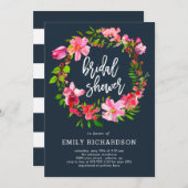 春のリース　カラー編集可能　結婚前のお茶会招待状 招待状 (正面/裏面)