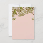 春のロマンティックな桜のウェディング 招待状 (裏面)