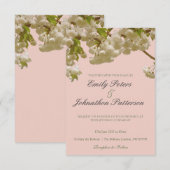 春のロマンティックな桜のウェディング 招待状 (正面/裏面)