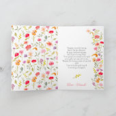 春のワイルドフラワーの花束 ブライダルシャワー サンキューカード (内部)