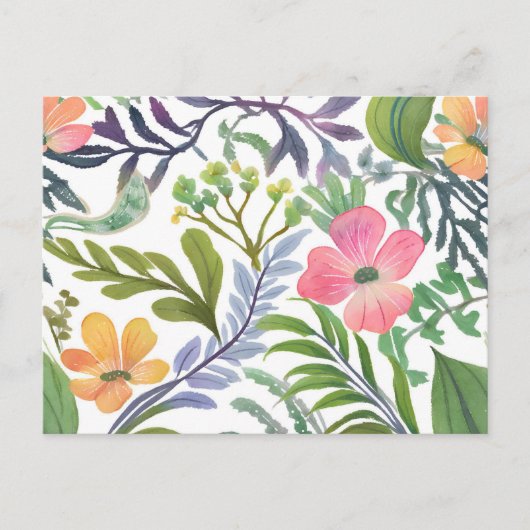 春のワイルドフラワーの花 | 花畑 ポストカード (正面)