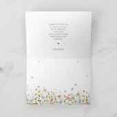 春のワイルドフラワーガーデン ミニマル ブライダルシャワー サンキューカード (内部)