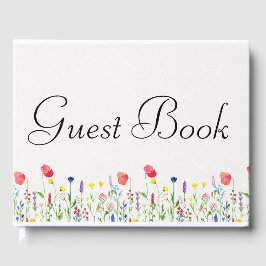 春のワイルドフラワー テーマのゲストブック ゲストブック