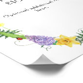 春のワイルドフラワー ブライダルシャワー オーダーメイド テキスト サイン (角)