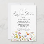 春のワイルドフラワー ボタニカル ブライダルランジェリーシャワー 招待状 (正面)