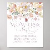 春のワイルドフラワー 紫の女の子 ベビーシャワー バー ポスター (正面)