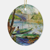 春のヴァンゴッホ釣り、ポンデクリシー セラミックオーナメント (左)