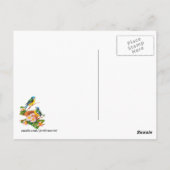 春のヴィンテージのかわいい鳥のカップルおよび巣 ポストカード (裏面)