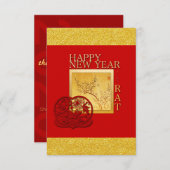春の中国のなラット年2020のパーティーEncカード エンクロージャーカード (正面/裏面)