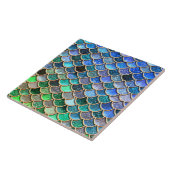 春の人魚の緑のグリッターのスケールMermaidscales タイル (側面)