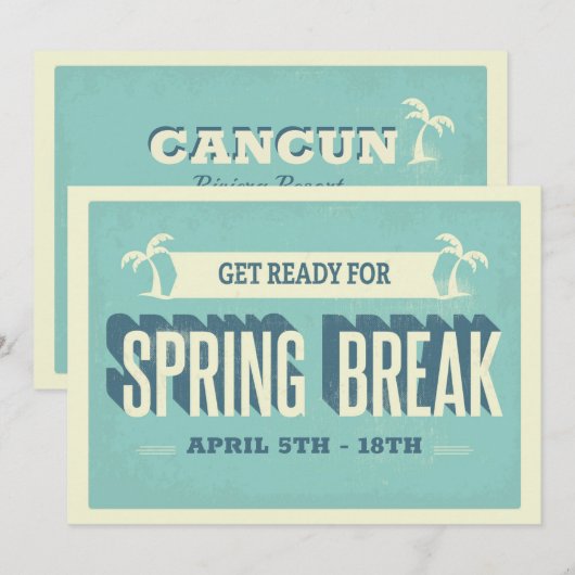 春の休暇のお誘い 招待状 (正面/裏面)