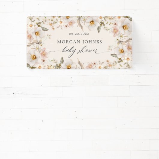 春の優しい花のブライダルシャワー 横断幕 (インサイチュ)