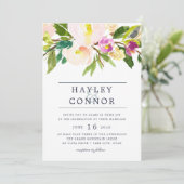 春の優美な水彩花束の結婚式招待状 招待状 (スタンド正面)