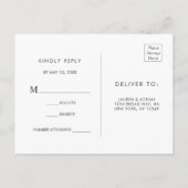 春の優雅なブッシュ フラワー リース 結婚式 出席返信 ポストカード (裏面)