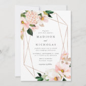 春の優雅なブライダル フレーム 招待状 (正面)
