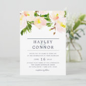 春の優雅な水彩花束ウェディング招待状 招待状 (スタンド正面)