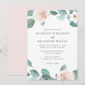 春の優雅な花の結婚式招待状 招待状 (正面/裏面)