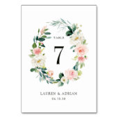 春の優雅な花輪 ウェディング テーブル ナンバー テーブルナンバー (正面)