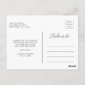 春の優雅な花輪 結婚式のお礼はがき ポストカード (裏面)