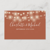 春の光のスクリプト テラコッタ ウェディング詳細 エンクロージャーカード (裏面)