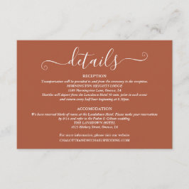 春の光のスクリプト テラコッタ ウェディング詳細 エンクロージャーカード