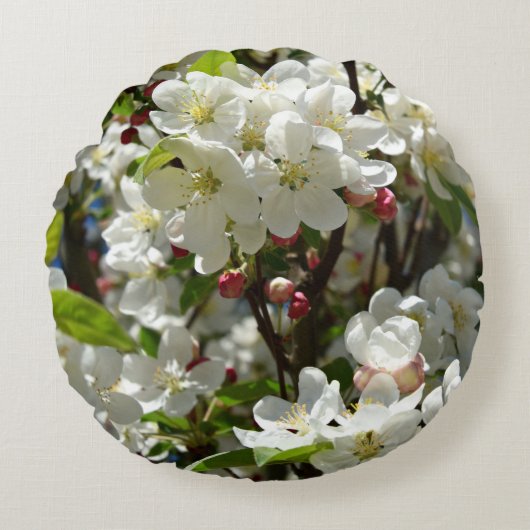 春の円形の装飾用クッション ラウンドクッション (正面)