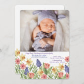 春の写真 出生のお知らせ イースターカード シーズンカード (正面/裏面)