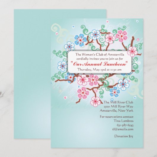 春の出来事の招待状 招待状 (正面/裏面)