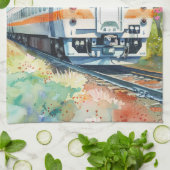春の列車 キッチンタオル (折り畳み)