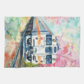 春の列車 キッチンタオル (横)