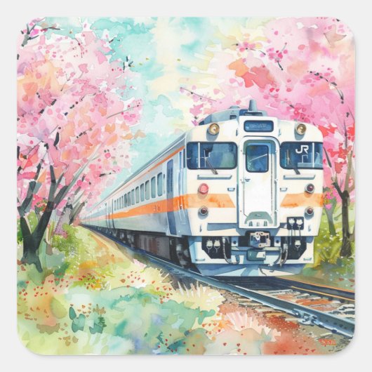 春の列車 スクエアシール (正面)