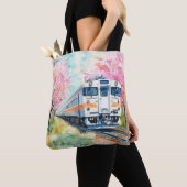 春の列車 トートバッグ (クローズアップ)