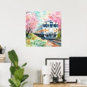 春の列車 ポスター (ホームオフィス)