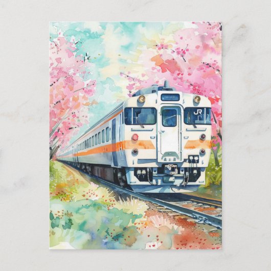 春の列車 ポストカード (正面)