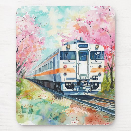 春の列車 マウスパッド (正面)