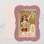 春の到来を知らせるアールヌーボー様式の招待状 招待状 (正面/裏面)