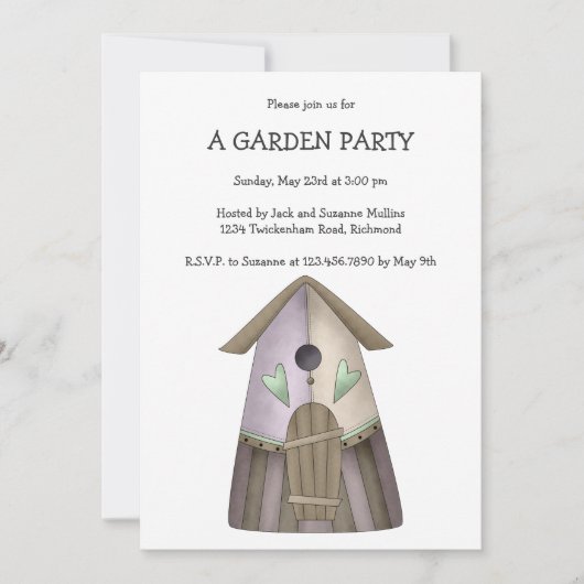 春の到来 · 紫の鳥小屋 招待状 (正面)